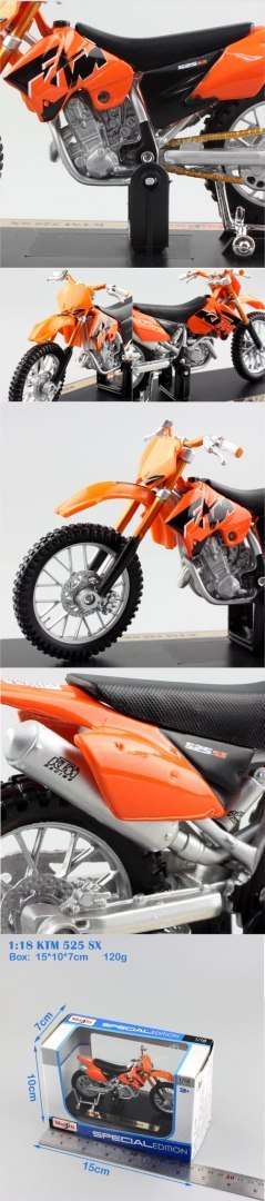 KTM 525 SX na podstawce model 1:18 Maisto KTM 525 SX na podstawce model 1:18 Maisto