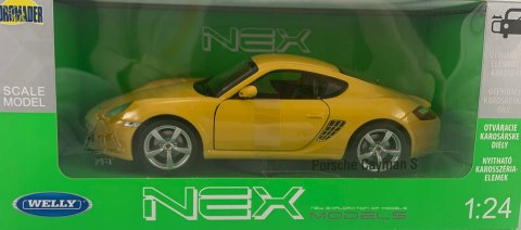 PORSCHE Cayman S yellow MODEL METAL WELLY 1:24 PORSCHE Cayman S yellow MODEL METAL WELLY 1:24