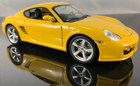 PORSCHE Cayman S yellow MODEL METAL WELLY 1:24 PORSCHE Cayman S yellow MODEL METAL WELLY 1:24