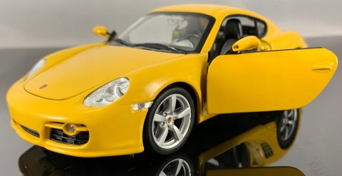 PORSCHE Cayman S yellow MODEL METAL WELLY 1:24 PORSCHE Cayman S yellow MODEL METAL WELLY 1:24